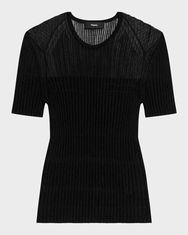 Sheer Stripe Crewneck T